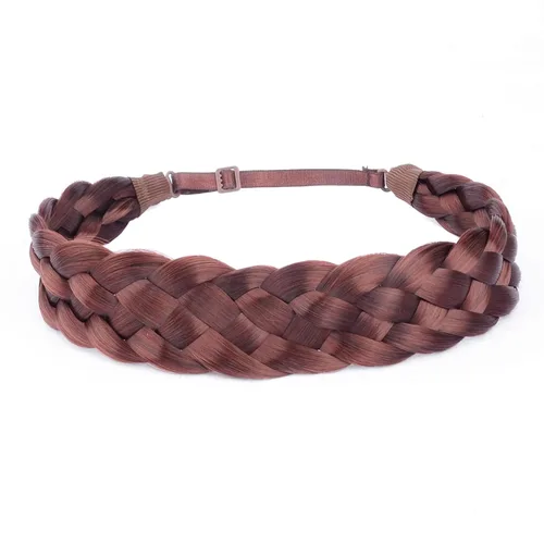 Miniatura 23 de Diadema clásica de cabello sintético trenzado de 5 hebras, trenzas gruesas y anchas, extensión de cabello con elástico para mujeres y niñas