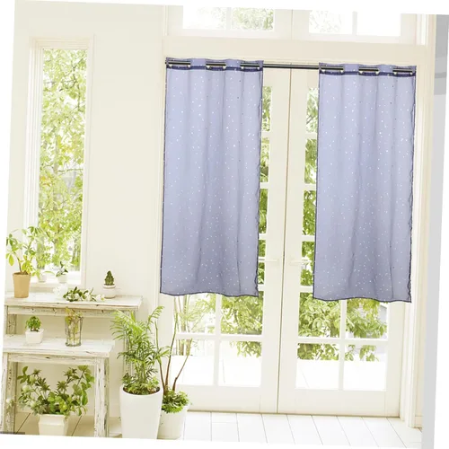 Miniatura 5 de DECHOUS Cortinas transparentes de gasa azul marino de lujo para sala de estar, dormitorio, ventana de tul