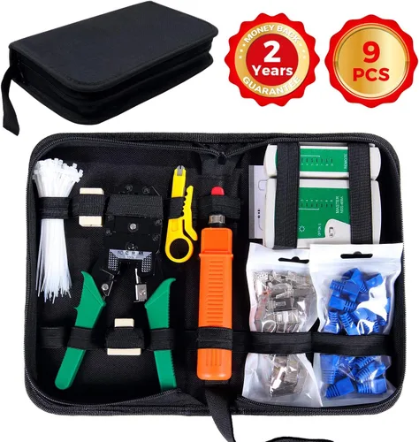 Miniatura 8 de SGILE Kit de reparación de red profesional Kit de herramientas de red para mantenimiento de ordenador, comprobador de cable