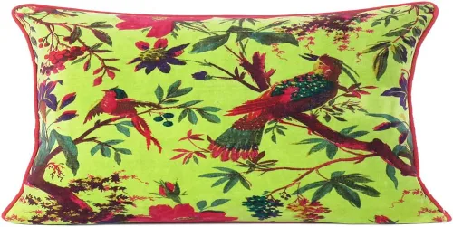 Miniatura 25 de Funda de cojín con flores de terciopelo para sofá, cojín bohemio colorido, con diseño de pájaro, estilo chic bohemio, acento indio, hecho a mano