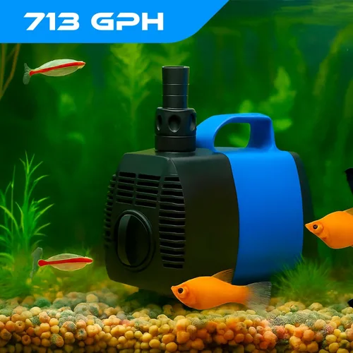 Miniatura 6 de 713 GPH Bomba de agua sumergible y en línea anfibia, para acuario, estanque, hidroponía, fuente con eje de cerámica, elevación de 8.5 pies, 45 W