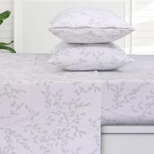 Miniatura 13 de Tribeca Living Juego de sábanas de franela 100% algodón, 3 piezas de franela de bolsillo profundo para camas tamaño individual XL, 200 GSM, hechas