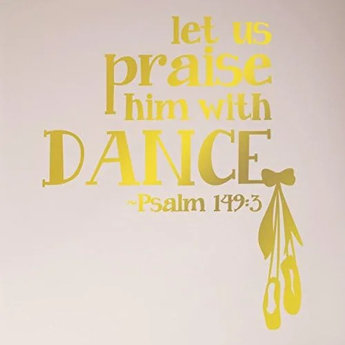 Miniatura 9 de Vinilo adhesivo para pared, 28 x 24 pulgadas, con texto en inglés "Let Us Praise him with Dance Salmo 149:3", Biblia, Christian Girl Dancer, Ballet