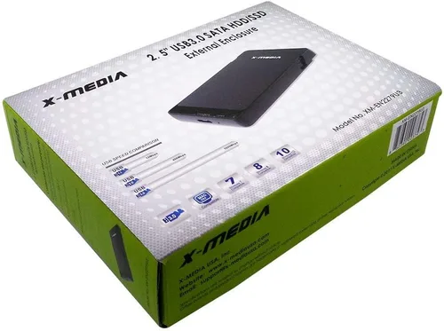 Miniatura 5 de X-MEDIA XM-EN2279U3 - Unidad de disco duro SATA USB 3.0 sin herramientas de 2.5 pulgadas, carcasa externa para HDD SATA y SSD de 0.276 in / 0.374