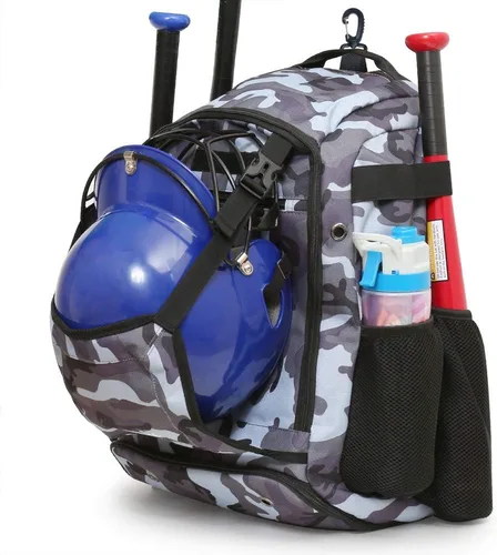 ZOEA - Mochila para bate de béisbol para niños y equipo de softbol y herramientas para jóvenes y adultos, gran capacidad para 4 bates, casco,