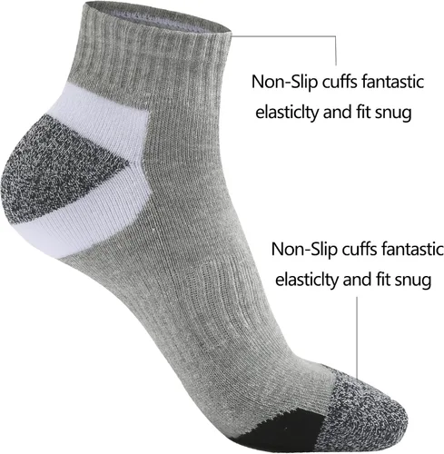 Miniatura 2 de Hepsibah Calcetines tobilleros deportivos para mujer, de algodón, gruesos, de corte bajo, para correr, paquete de 6