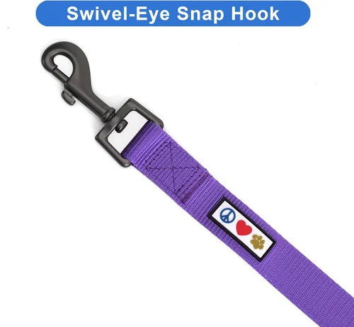 Miniatura 3 de Collar para mascotas Pawtitas, de 6 pies, de nailon, suave, ajustable, color sólido. El collar y arnés a juego para perros y cachorros se venden por