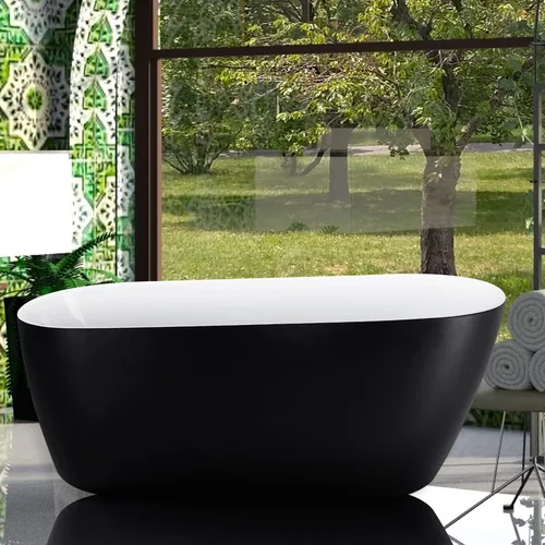 Miniatura 18 de Bañera independiente de acrílico Lucite de 47 pulgadas, bañera de remojo japonesa de forma cuadrada con diseño de asiento, desagüe cromado derecho