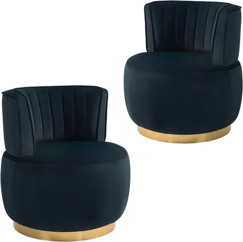 Miniatura 18 de Silla giratoria de terciopelo, sillón giratorio tapizado de 360 grados, moderno y cómodo sillón redondo para sala de estar pequeña, dormitorio