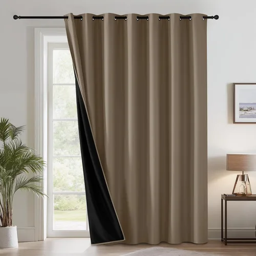 Miniatura 61 de RYB HOME - Cortinas extra largas con bloqueo de luz, persianas opacas insonorizadas para privacidad para cine en casa, oficina, fondo de patio, sala