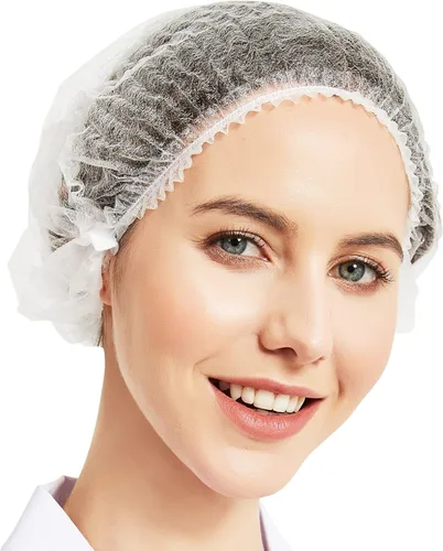 Miniatura 8 de ProtectX Paquete de 100 redes desechables negras para el cabello, cubierta elástica para la cabeza, gorras Bouffant, cubierta de cabeza
