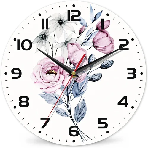 Miniatura 13 de Reloj para sala de estar, reloj de pared de vino abstracto, reloj de pared de madera vintage, silencioso sin tictac, funciona con pilas, números