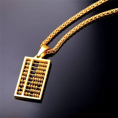 Miniatura 3 de U7 Punk Necklaces Stainless Steel 18K Gold Plated Large Hip Hop DaggerKnifeSwordSteampunk GearLarge Razor Blade Pendant Necklace for Men Women
