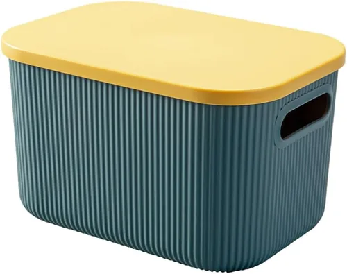 Garneck 1 caja de almacenamiento de plástico con tapa, elegante organizador para ropa, cosméticos y decoración del hogar más versátil y opción de