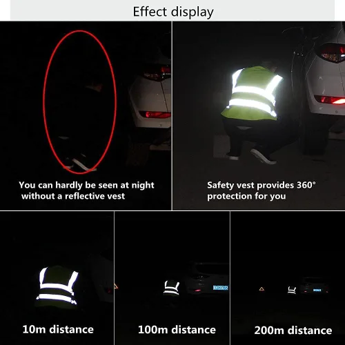 Miniatura 2 de Chaleco de seguridad reflectante de alta visibilidad para hombres y mujeres con bolsillos y cremallera frontal cumple con los estándares ANSI/ISEA