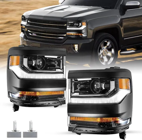 Miniatura 8 de SOCKIR Conjunto de faros delanteros HID/Xenon para Chevy Silverado 1500/2019 Chevy Silverado 1500/2019 Chevy Silverado 1500 LD 2016 2017 2018