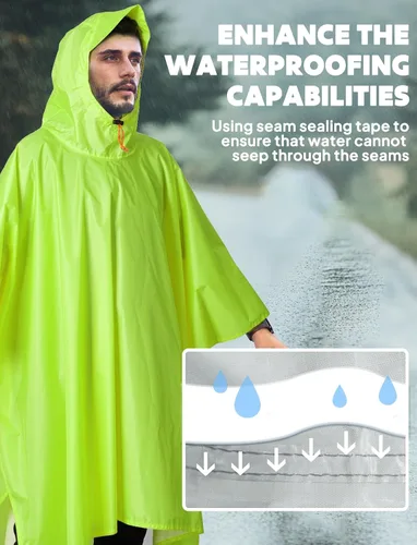 Miniatura 139 de ANYOO Poncho de lluvia con capucha para adultos, impermeable, ligero, para hombres y mujeres, chaqueta de lluvia reutilizable para emergencias al