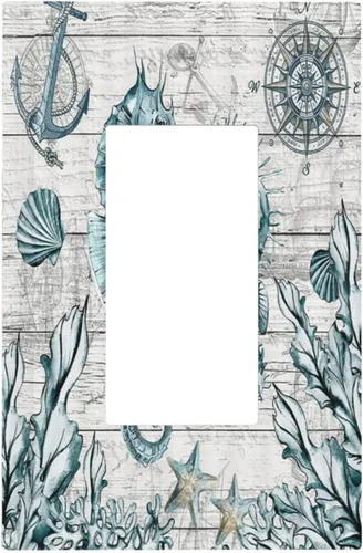 Miniatura 112 de Divertidas Cubiertas de Interruptor de Luz de Tiburón Azul del Océano Mujer Nadando 1 Gang Placa de Pared de Palanca Individual Cubierta Decorativa