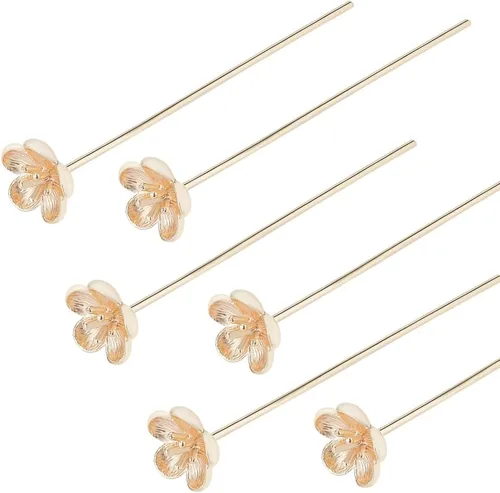Miniatura 13 de BENECREAT 100 pines de bola chapados en oro real de 18 quilates, calibre 22, para hacer joyas de bricolaje, 1.4 pulgadas de largo