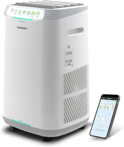 Nuwave Forever - Purificador de aire para el hogar, habitación grande de hasta 2,002 pies cuadrados, sensores duales, 7 filtros fáciles de limpiar y