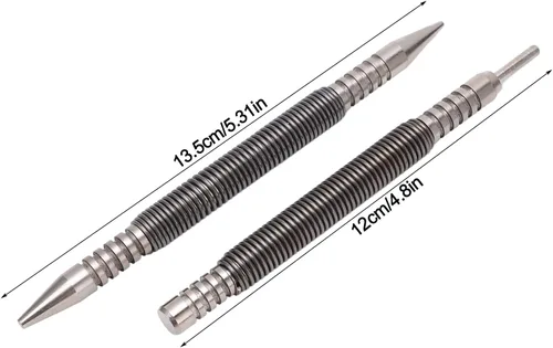 Miniatura 5 de Juego de perforadores de bisagra, 2 piezas de doble cabeza y juego de punzón de bisagra, juego de uñas de resorte 3500 PSI Striking Force