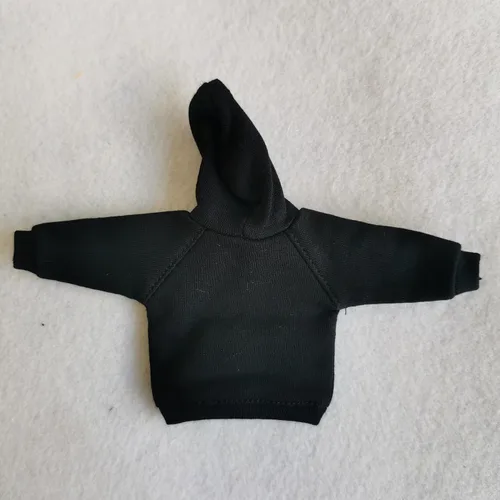Miniatura 3 de Figura de acción de hombre fuerte a escala 1/12, ropa masculina, ropa con capucha para hombre, ropa para 1:12 6 pulgadas, figura de acción Negro