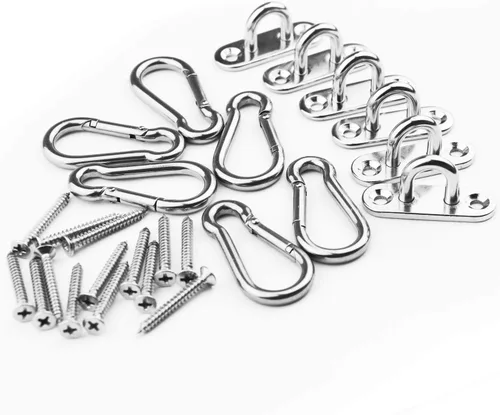 Miniatura 4 de 6 almohadillas de acero inoxidable de 1.8 pulgadas Ganchos en U para placa de ojo + 6 ganchos de acero inoxidable, lazo de grapas de hardware