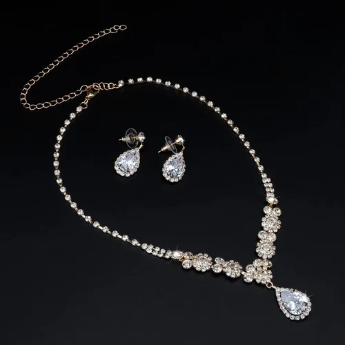 Miniatura 6 de COCIDE Silver Jewelry Set for Women Crystal Tiara and Necklace Kit for Girls Rhinestone Crown Earrings Neck Accessories for Bride Wedding Birthday