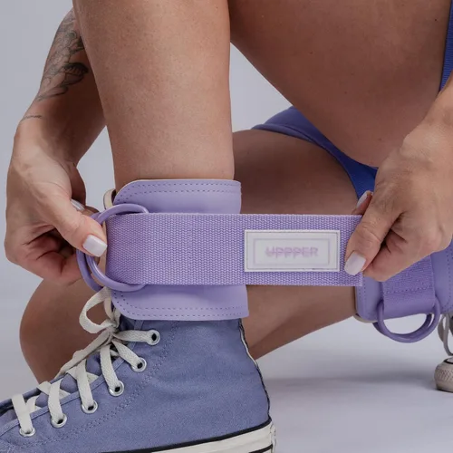Miniatura 5 de UPPPER Correas de tobillo para máquinas de cable (par) – Accesorio de puño de cable acolchado ajustable para gimnasio, doble anillo en D, calidad