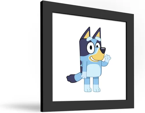 Miniatura 2 de Gallery Pops Bluey - Arte de pared con ondas azules, versión enmarcada negra, 12 x 12 pulgadas