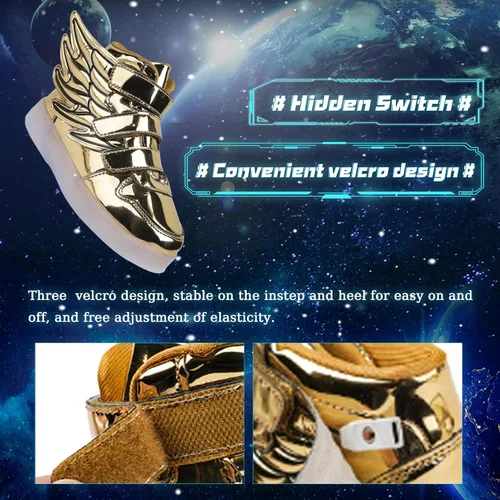Miniatura 7 de MAQLPC Zapatos deportivos de baile con luz LED para niños y niñas, con carga USB, para Halloween, fiesta de Navidad
