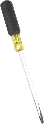 Miniatura 7 de Klein Tools 600-8 desarmador de cabeza plana con punta keystone de 3/8 pulgadas, mango cuadrado resistente de 8 pulgadas, negro