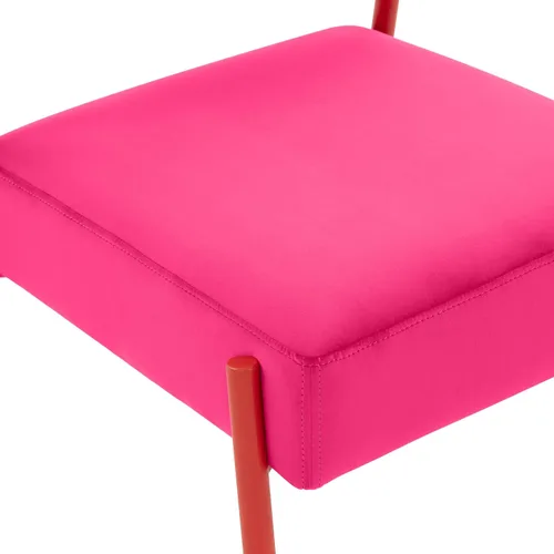 Miniatura 7 de Tov Furniture Jolene - Juego de 2 sillas de comedor de terciopelo rosa intenso