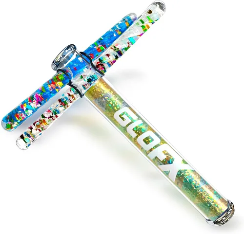 Miniatura 12 de GloFX Aurora Borealis Liquid X - Juguete de tubo caleidoscopio - Varitas de purpurina dobles (azul y verde azulado) - Incluye tubo, varitas