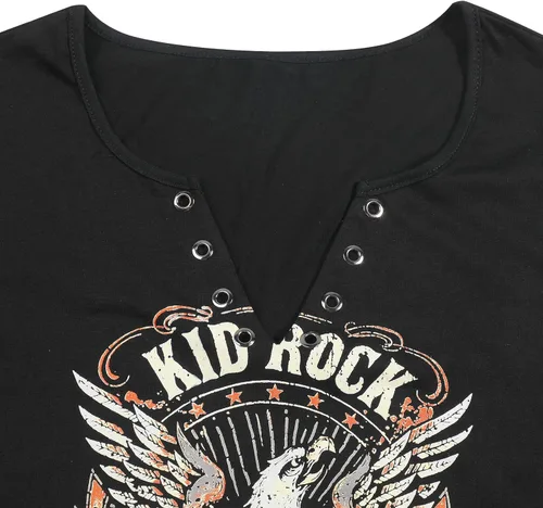 Miniatura 4 de SFHFY Kid Rock Skeleton Eagle - Camiseta para mujer, diseño vintage de Nashville Rock Roll Music Shirts Funny Motor City Graphic Skull Top