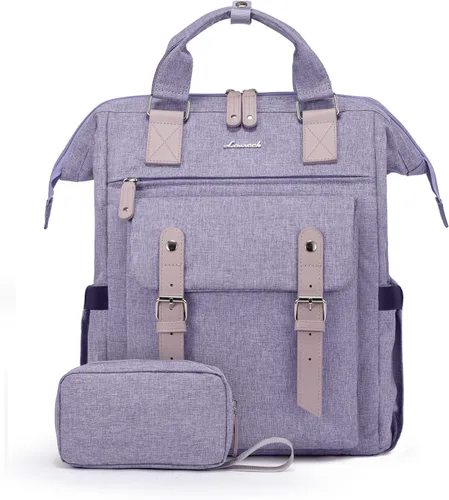 Miniatura 31 de LOVEVOOK - Mochila para laptop de mujer, bolsa de trabajo, viaje, computadora, mochila para maestra o enfermera, bolsa para libros, beige verde