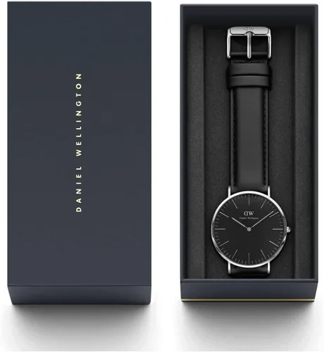 Miniatura 33 de Daniel Wellington Reloj clásico para hombre - Caja de 1.417 in - 1.575 in, movimiento de cuarzo japonés, correa de cuero, resistente al agua, reloj