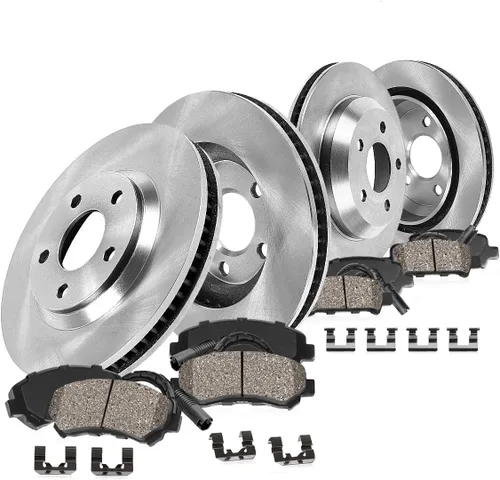 Miniatura 2 de Callahan Brake Parts Kit de frenos delanteros y traseros para BMW 325i 2006 – Rotores de disco perforados y ranurados con pastillas de freno
