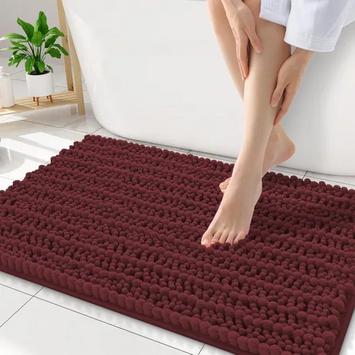 Miniatura 117 de Smiry Alfombras de Baño 24x16 pulgadas, Alfombras de Baño de Chenilla Extra Suaves y Absorbentes, Respaldo de Goma Antideslizante, Lavable a Máquina