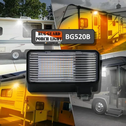 Miniatura 2 de Luz LED para porche e inundación para caravana, accesorio negro conmutable de doble color (blanco 520 lúmenes/luz ámbar de 220 lm), luz de repuesto