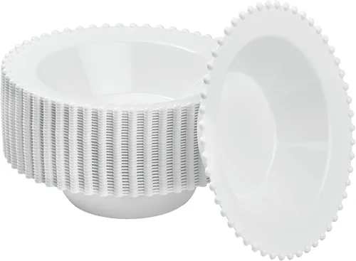 Miniatura 14 de Plasticpro - Juego de platos combinados de 32 piezas de plástico para cena, platos desechables de plástico elegantes y resistentes para fiestas de 7