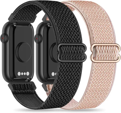 Miniatura 10 de Paquete de 2 bandas elásticas de nailon de 0.63 pulgadas compatibles con FITVII HM08/MorePro HM08/Amzhero-Runfit D26/KALINCO Slim Fitness Tracker
