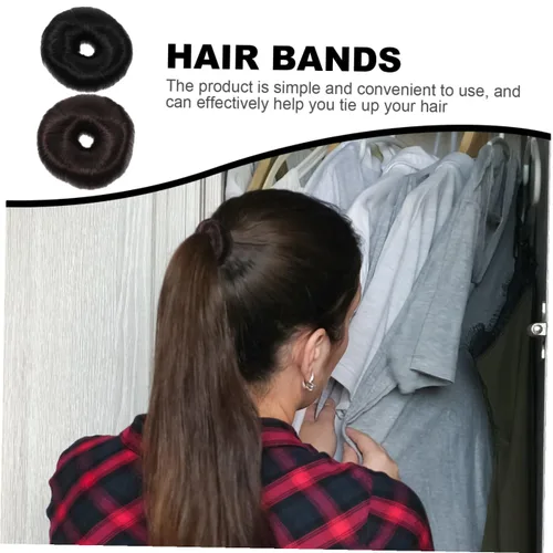 Miniatura 3 de FRCOLOR Anillos de extensión de pelo 2pcs secador de pelo cola de caballo boda plástico novia peluca Chignon