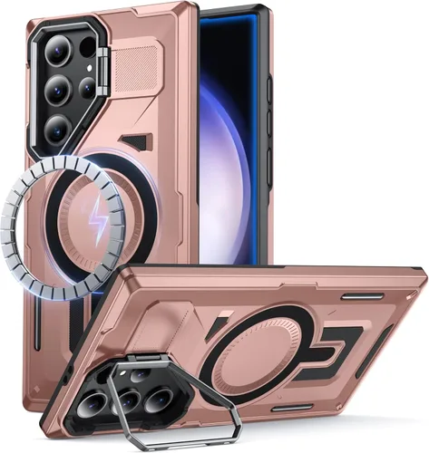 Miniatura 23 de para Samsung Galaxy S22 Ultra/S23 Ultra con MagSafe [Cubierta de cámara incorporada y soporte] [Protección de grado militar a prueba de golpes]