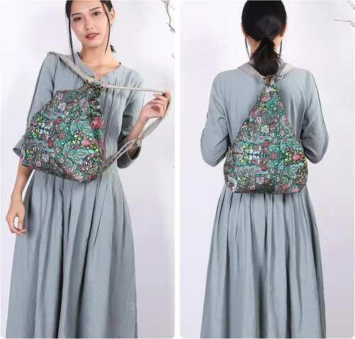 Miniatura 6 de Black Butterfly - Mochila prémium para mujer, estilo bohemio, casual, moderna, ligera y pequeña, verde (03-Green)