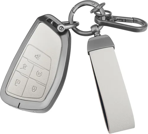 Miniatura 7 de FT FUNTOR Funda de llavero de metal para Chevrolet Tahoe, piel sintética, aleación de zinc, para GMC Yukon Denali Sierra 2021-2025, para Chevy