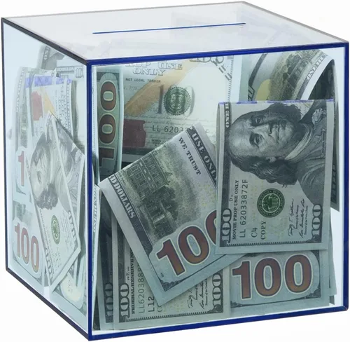 Alcancía transparente para adultos/niños, caja de dinero de acrílico que no se puede abrir para ahorrar dinero en efectivo y monedas, debe romperse