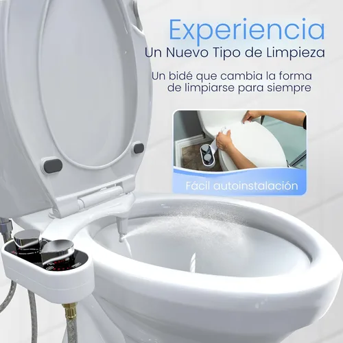 Miniatura 7 de CLEAR REAR Accesorio de bidé para asiento de inodoro - No eléctrico, boquilla doble autolimpiante, presión de agua ajustable, lavado trasero