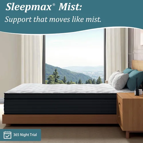 Miniatura 6 de Sleepmax Colchón firme individual de 10 pulgadas, colchón híbrido de lujo para aliviar la presión, cama refrescante en una caja para personas que