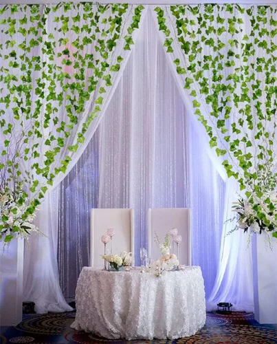 Miniatura 4 de Hojas de hiedra artificial de 84 pies, guirnalda colgante de vid falsa, follaje para el hogar, cocina, jardín, oficina, boda, decoración de pared